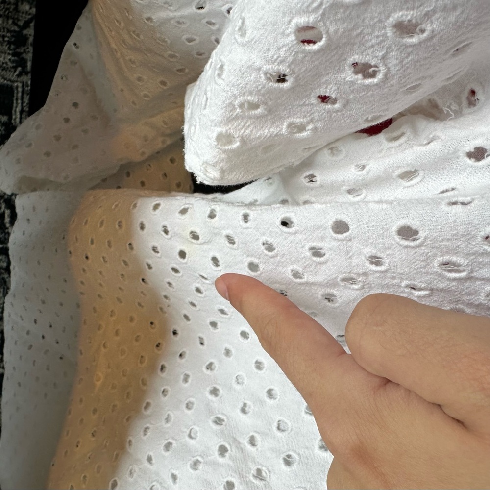 White Eyelet Medium Vacation Oversized Swim Cover Up Big Pants Wide Leg - Picture 8 of 10